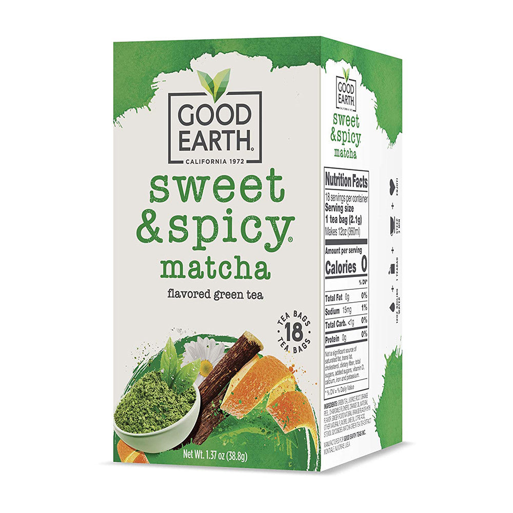 Good Earth Sweet & Spicy Matcha Maker Green Tea Bags, 18 Ea